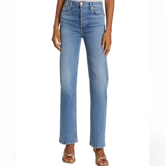 Re/Done 90’s High Rise loose jean in Rio Fade - Picture 4 of 9